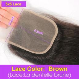 13x4 Lace Frontal Brazilian Human Hair 4x4 5x5 Transparent Lace Closure Soft Lace Frontal Invisible Pre Plucked Bleached Knots