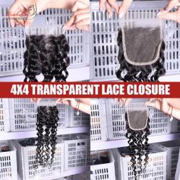 Deep Wave 13x4 Transparent Lace Frontal With Baby Hair Remy 100Percent Human Hair Arabella PrePlucked Bleached Knots 5x5 Lace Closure