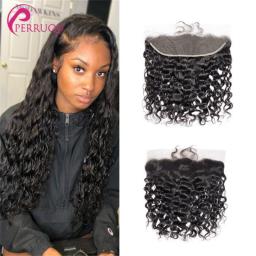 Perruqu Water Wave 13X4 Lace Frontal Only 2X6 4X4 5X5 6X6 Lace Closure Pre Plucked Curly Human Hair Free/Middle Part On Sale