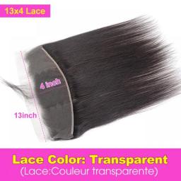 13x4 Transparent Lace Frontal Only Straight Brazilian Human Hair Frontal Closure 4x4 Lace Closure Pre Plucked Bleached Knots