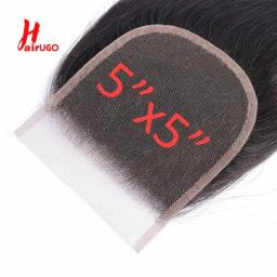 Brazilian Straight 5x5 Lace Closure 100Percent Human Hair 10''-20'' HD Lace Closure Remy Hair Transparent Lace Hair Closure HairUGo