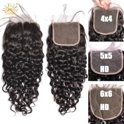 Water Wave HD Lace Closure 8-22 Inch  4×4 5×5 6×6 Lace Frontal Closure Brazilian Remy Human Hair Extension