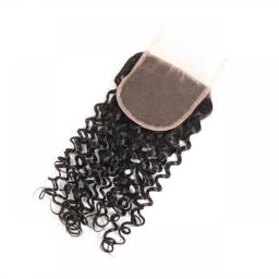 Cheap Kinky Straight Lace Closure Only Natural Black 4*4  18Inch Body Wave Kinky Curl 100Percent Brazilian Lace Closure Only For Women