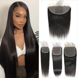 12-24Inch Straight HD 13x4 Lace Frontal Only 4x4 5x5 6x6 Closure Brazilian Pre Plucked Hair Line Human Remy Hair Closure