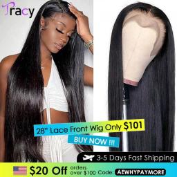 28 30Inch Straight Lace Front Wig For Women TRACY Human Hair Wigs 13x4/13x6 HD Transparent Lace Frontal Wig 4x4 Lace Closure Wig
