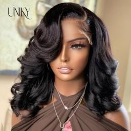 Body Wave Short Bob Wig Transparent T Part Lace Human Hair Wigs For Women PrePlucked Natural Hair Remy Brazilian Wigs On Sale