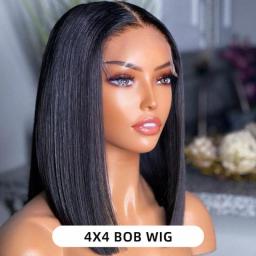 #33 Straight Bob Wig Lace Front Human Hair Wig Brazilian Transparent Lace Frontal Wig For Women Color Human Hair Wig 180 Density