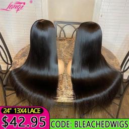 Straight 13x4 Lace Front Wigs For Women Human Hair Lace Frontal Wig Bleached Knots Transaprent Remy Closure Wig