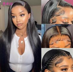 Straight Lace Frontal Wig 13x4 Lace Front Human Hair Wigs 13x6 Transparent 4x4 HD Lace Closure Wig 30 32 Inch For Black Women