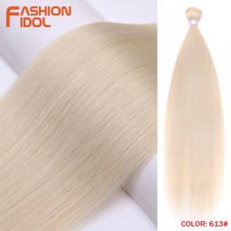 Bone Straight Hair Extensions Ombre Blonde Hair Bundles Super Long Hair Synthetic 24 Inch Straight Hair Full To End FASHION IDOL