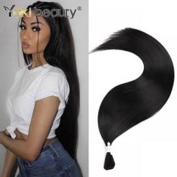 Synthetic Japanese Hair Bulks Organic Protein Silky Fiber 70CM Long Straight Hair Extensions Level A+ Natural Black 100G