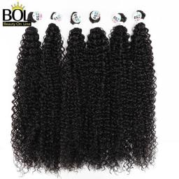 BOL Synthetic Hair Weave Jerry Curly Hair Bundles 3/6/9pcs/Lot Natural Black Soft Long Hair Extensions For Women Daily Use