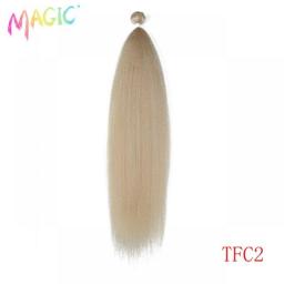 Magic 36 Inch Kinky Straight Hair Synthetic Hair Extensions Yaki Straight Soft Hair Blonde Extensions Weave Bundles Cosplay