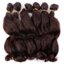 14Inch Loose Wave Bundles Brazilian Hair Weave Bundles Deal Natural Black Synthetic Hair Extensions Ombre Thick Ponytail Weaving