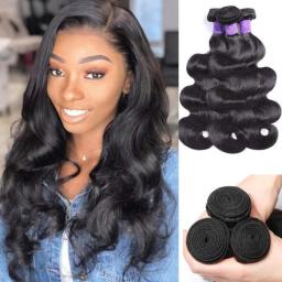 Synthetic Body Wave Hair Bundles Natural Hair  Extensions Hair Weave Bundles For Women Heat Resistant Hair Full To End