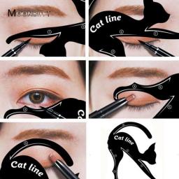 1Pair  Eyeliner Stencil Models Cat Eye Line Template Shaper Makeup Beauty Tools Makeup  Glitter Eyeliner  Eyes  Cosmetics