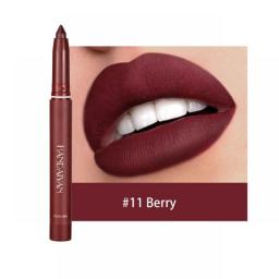 12 Colors Matte Waterproof Velvet Nude Lipstick Pencil Sexy Red Brown Pigments Makeup Long Lasting Profissional  Lip Tint