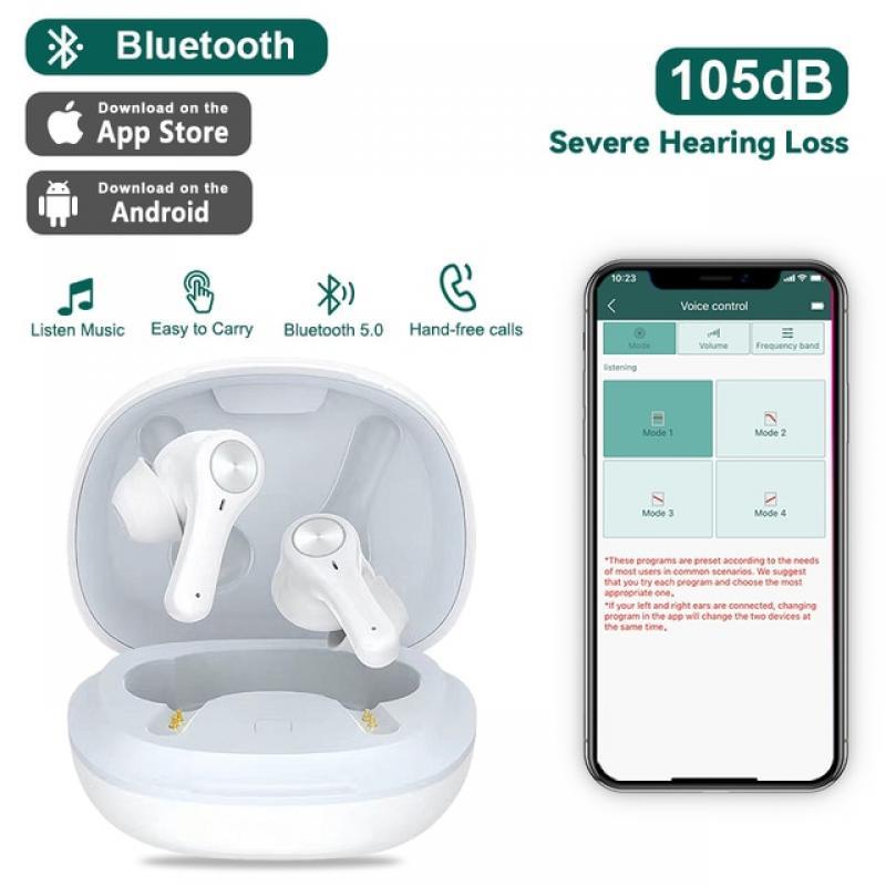 Bluetooth Hearing Aid Rechargeable Sound Amplifier With Charger Box Touch Control aparelho auditivo Wireless Micro Ear Care Aid