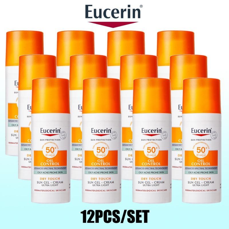 12PCS Eucerin Refreshing Oil Control Facial Sunscreen 50ml Sensitive Skin UV Protection SPF50+ Whitening Sunscreen Cream