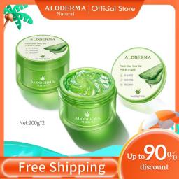 Aloderma Fresh Aloe Vera Gel 200G 2PCS Hydrating Moisturizing Organic Plant Aloe Gel Acne Repair Suitable For All Skin Types