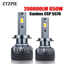 ZTZPIE 200000lm Powerfu 6500k White 9005/HB3 9006/HB4 H1 H7 H4 H11 9012 Canbus Led Car Headlight  CSP 5570 Lamp 650W 12V
