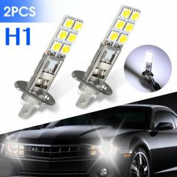 2pcs H1 6000K 12V LED Headlight Bulb Kit Car Fog Light 1800LM 12V-24V Daytime Running Light DRL Automobile Headlight Accessories