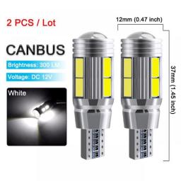 2 PCS T10 W5W LED Bulb Car Interior Dome Reading Lights 12V 10SMD 7000K Super Bright White Wedge Side License Plate Trunk Lamps