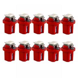 10Pcs T5 B8.5d LED Light Car Dashboard Speed Lights Bulb Cars Interior Lamp Accessories Dashboard Side Switch Lamps 12V