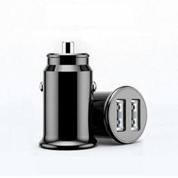 1pc Mini Car Charger  Alloy Double-port Fast Charging Dual USB PD30W Onboard Charger Adapter For IPhone  Xiaomi Samsung