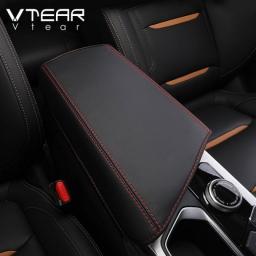 Vtear Center Control Armrest Box Cover Interior Decoration Accessories Leather Car-styling For Geely Tugella Xingyue FY11 2021