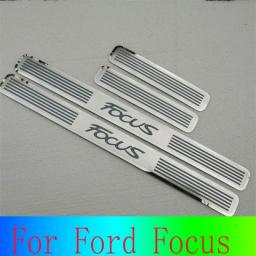 For Ford Focus Car Door Protector Thresholds Pedal Board Vehicle Ladder Door Guard Chrome Pads High-quality Stainless Steel