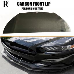 APR Style Full Carbon Fiber Front Bumper Chin Lip For Ford Mustang 2015 Up
