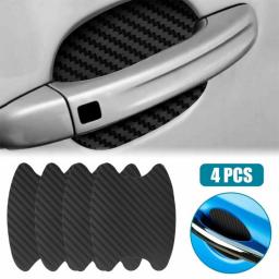 4pcs 8.5cm X 6.8cm Carbon Fiber Vinyl Car Door Handle Anti-Scratch Protector Film Stickers Accessories Anti-scratch
