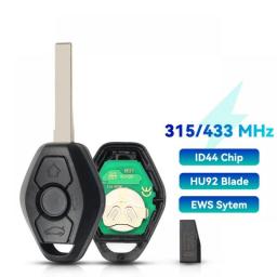 KEYYOU Remote Car Key For BMW EWS X3 X5 Z3 Z4 3 5 7 Series E38 E39 E46 Fob 3 Buttons Transmitter HU92 Blade ID44 Chip 315Mhz