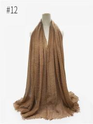 95*180CM Women Muslim Crinkle Hijab Scarf Femme Musulman Soft Cotton Headscarf Islamic Hijab Shawls Wraps Head Scarves Wholesale