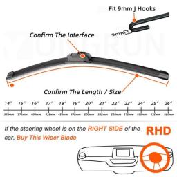 OEM Fit J Hook Universal Generic Front Wiper Blade Rubber 13