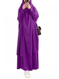 13 Colors Hooded Muslim Women Hijab Dress Prayer Garment Jilbab Abaya Long Khimar Ramadan Gown Abayas Skirt Sets Islamic Clothes