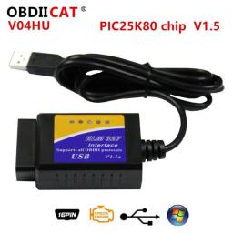 OBDIICAT V04HU ELM327 USB V1.5 Scan Interface PIC18F25K80 OBDII Auto Code Reader OBD2 Car Diagnostic Tool ELM 327 Interface