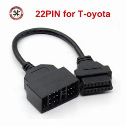 Best Quality 22 Pin To 16 Pin OBD2 Diagnostic Adapter Cable ForToyota Car Toyota 22pin To 16pin OBD To OBD2 Connect Cable