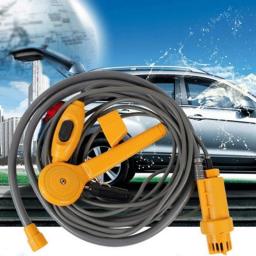 Portable Electronic 12V Orange Outdoor Mini Smart Car Shower For Camping Hiking One Touch Operation Built-in System
