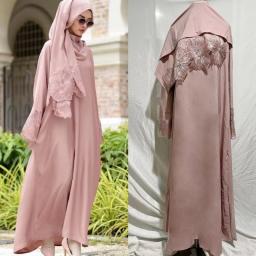 Middle Eastern Muslim Women's Abaya, Malay Indonesian Dress + Hijab, Four Colors