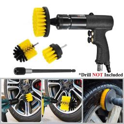 4Pcs Electric Drill Brush Kit Cleaning Brush Nylon Scrubber Brush For Carpet Glass Car Tires Bathroom Toilet Cleaning Tools