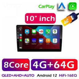 10 Inch Car Play Android Radio Multimedia CarPlay Android Auto 2 Din Stereo Receiver Player 8Core For Toyota Jeep Honda Kia LADA