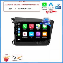 Android 13 For Honda Civic 2012 2013 2014 2015 CarPlay Car Radio Multimedia Video Player DSP IPS GPS Navigation 2 Din Autoradio