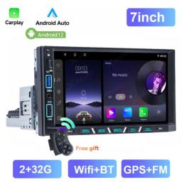 X-REAKO 1 Din 2+32g Android 12 Car Radio Wireless CarPlay Auto Universal Navigation GPS 1DIN 7