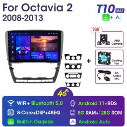 Vtopek Android 11 Car Radio For Skoda Octavia 2 A5 2008 - 2013 Multimedia Player Navigation GPS 2 Din Carplay Stereo DVD Speaker