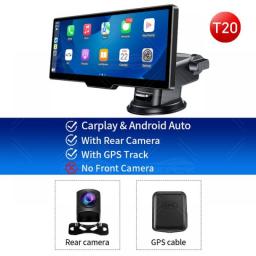 4K2160P+1080P WiFi GPS 10.26 Inch Dash Camera Car Mirror Rearview Camera Carplay&Android Auto Wireless AUX BT Car DVR