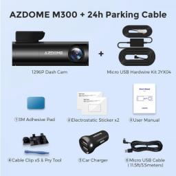 AZDOME M300 Car DVR Voice Control Dash Cam 1296P WiFi Dashcams Hidden Car Camera Night Vision G-Sensor 24H Parking Monitor