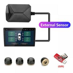 Smart USB Android Wireless TPMS Tire Pressure Monitoring System 5V Internal External For Navigation Car Radio Display Alarm