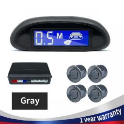 Parking Sensor Kit Car Parktronic LCD Display Backlight Reverse Backup Radar Monitor System 4 Sensors 22mm 12V 8 Colors